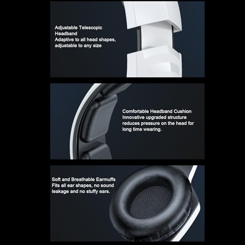 2,4 G Wireless Gaming Headset mit Super Niedriger Latenz <30 Ms für PC Switch Laptop Mobile Dual -Modus -Ersatzteile Enthalten (White) Bild 2