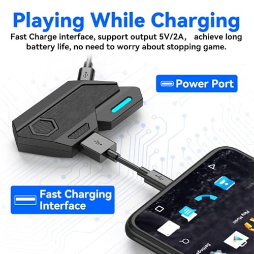 Alomejor 4-in-1-Adapter für Einhändige Mobile Gaming-Tastatur und -Maus, Telefonhalter-Set, Vielseitiges Kombipaket für Alle Gamer Bild 5