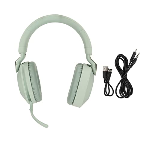 Gaming-Headset mit Dual-, 40-mm-Treibern und 14 Stunden Laufzeit, Faltbares Design für Konsolen und PC, HiFi-Sound mit Mikrofon – Blau (Green) Bild 6