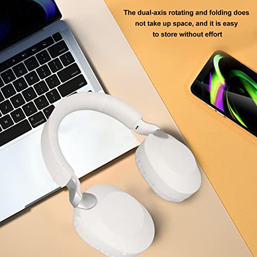 Gaming-Headset mit Dual-, 40-mm-Treibern und 14 Stunden Laufzeit, Faltbares Design für Konsolen und PC, HiFi-Sound mit Mikrofon – Blau (White) Bild 4