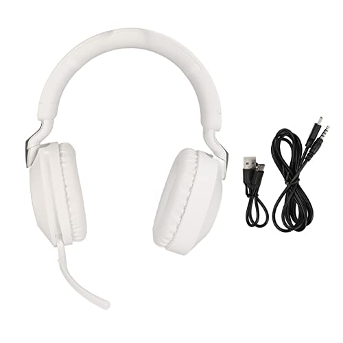 Gaming-Headset mit Dual-, 40-mm-Treibern und 14 Stunden Laufzeit, Faltbares Design für Konsolen und PC, HiFi-Sound mit Mikrofon – Blau (White) Bild 5