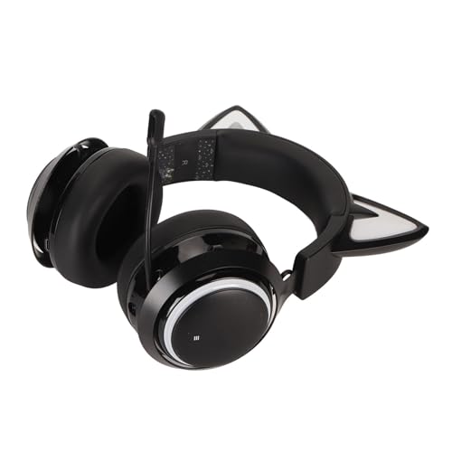 AKLOSIPY Cat-Ear-Gaming-Headset mit 3D-Surround-Sound, RGB-Beleuchtung und Drehbarem Mikrofon für PC – Kopfhörer (#11) Bild 1