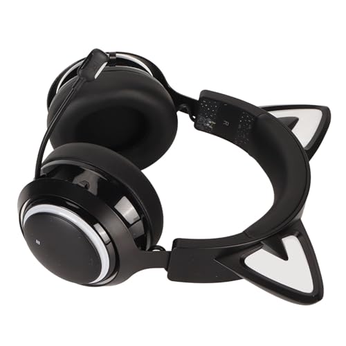 AKLOSIPY Cat-Ear-Gaming-Headset mit 3D-Surround-Sound, RGB-Beleuchtung und Drehbarem Mikrofon für PC – Kopfhörer (#11) Bild 5