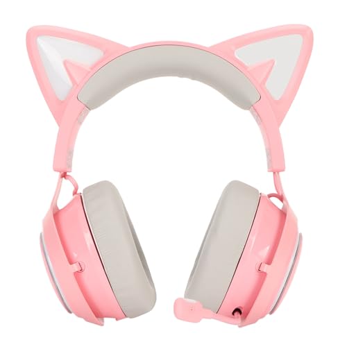 AKLOSIPY Cat-Ear-Gaming-Headset mit 3D-Surround-Sound, RGB-Beleuchtung und Drehbarem Mikrofon für PC – Kopfhörer (#12) Bild 3