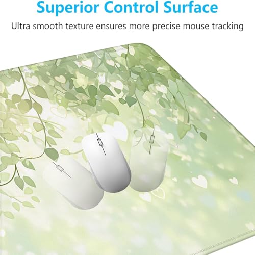 Gaming Mauspad Grün Mousepad xxl 1000x500 mm, Anti-Rutsch Mauspad Blatt mit Glatte Wasserdicht Oberfläche Verbessert Geschwindigkeit und Präzision, Schreibtischmatte für Tastatur und Maus 3Y-566 Bild 4