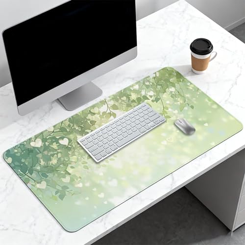 Gaming Mauspad Grün Mousepad xxl 1000x500 mm, Anti-Rutsch Mauspad Blatt mit Glatte Wasserdicht Oberfläche Verbessert Geschwindigkeit und Präzision, Schreibtischmatte für Tastatur und Maus 3Y-566 Bild 6