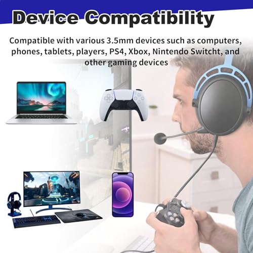 Headset Kabel Ersatz kompatibel mit Logitech G433 G233 G Pro G Pro X 3,5 mm Kopfhörer Audiokabel Gaming Headset Lautstärke Mikrofonsteuerung Kabel Schwarz 2M(6.56ft) Bild 6