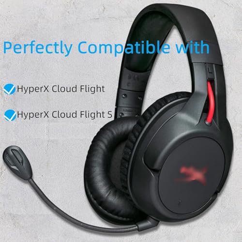 Ersatz Game Mikrofon Kompatibel mit HyperX Cloud Flight/Flight S Wireless Gaming Headset, Abnehmbarer Mikrofonarm mit LED Stummschaltanzeige auf PC PS5 PS4 Xbox Series X/S Bild 4