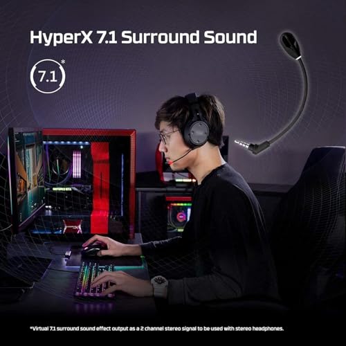 Ersatz Game Mikrofon Kompatibel mit HyperX Cloud Flight/Flight S Wireless Gaming Headset, Abnehmbarer Mikrofonarm mit LED Stummschaltanzeige auf PC PS5 PS4 Xbox Series X/S Bild 5