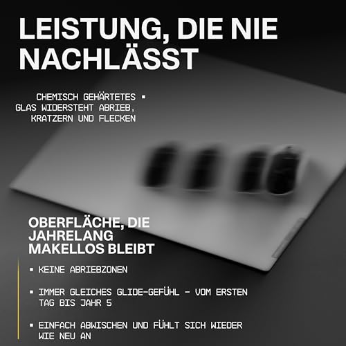 Wallhack SP-005 Glas Gaming Mauspad – Speed Surface für Esports, großes Mauspad, ultra-gleitfähiges Low-Friction Tracking, gehärtetes Glas, flaches ergonomisches Profil, inkl. Carry Case | Skypad Weiß Bild 6