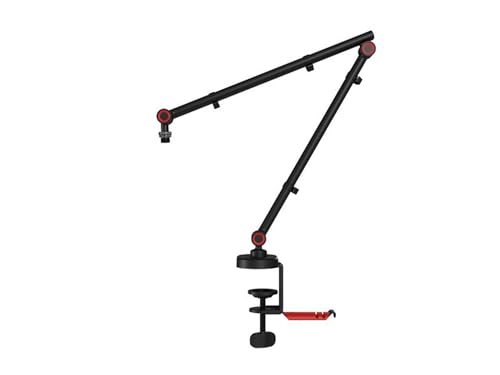 Genesis Thulium 500 Mikrofonarm – Gaming-Style & Streaming-Qualität, Universell Kompatibel mit 99% Mikrofonen, Belastbar bis 1 kg, Einstellbar, Mit 5/8" & 1/4" Adapter, Kabelclips und Headset-Halter Bild 1