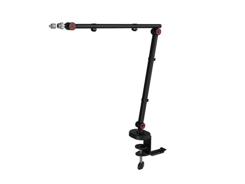 Genesis Thulium 500 Mikrofonarm – Gaming-Style & Streaming-Qualität, Universell Kompatibel mit 99% Mikrofonen, Belastbar bis 1 kg, Einstellbar, Mit 5/8" & 1/4" Adapter, Kabelclips und Headset-Halter Bild 2