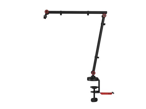 Genesis Thulium 500 Mikrofonarm – Gaming-Style & Streaming-Qualität, Universell Kompatibel mit 99% Mikrofonen, Belastbar bis 1 kg, Einstellbar, Mit 5/8" & 1/4" Adapter, Kabelclips und Headset-Halter Bild 3