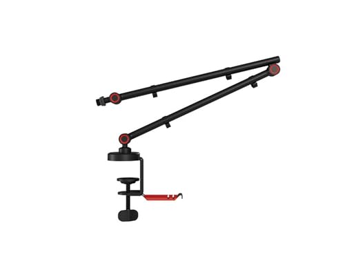 Genesis Thulium 500 Mikrofonarm – Gaming-Style & Streaming-Qualität, Universell Kompatibel mit 99% Mikrofonen, Belastbar bis 1 kg, Einstellbar, Mit 5/8" & 1/4" Adapter, Kabelclips und Headset-Halter Bild 4