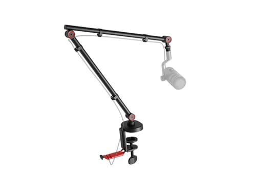 Genesis Thulium 500 Mikrofonarm – Gaming-Style & Streaming-Qualität, Universell Kompatibel mit 99% Mikrofonen, Belastbar bis 1 kg, Einstellbar, Mit 5/8" & 1/4" Adapter, Kabelclips und Headset-Halter Bild 7