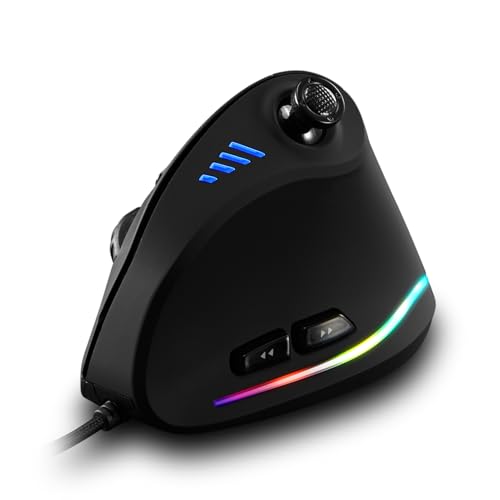 Ausla Zelotes C-18 Vertikale Kabelgebundene Gaming-Maus mit 11 Programmierbaren Tasten, Einstellbarer DPI 10000 RGB-Licht für Gaming und Arbeit Bild 1