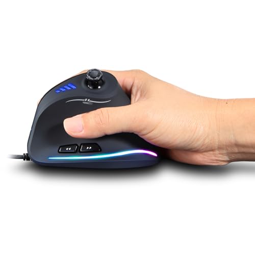 Ausla Zelotes C-18 Vertikale Kabelgebundene Gaming-Maus mit 11 Programmierbaren Tasten, Einstellbarer DPI 10000 RGB-Licht für Gaming und Arbeit Bild 4