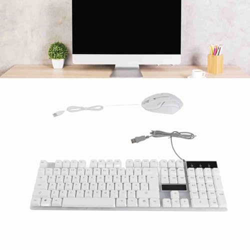 Ausla Tastatur- und Maus-Kombination, Kabelgebundenes RGB-Tastatur- und Maus-Set mit Hintergrundbeleuchtung und 104 Tasten für Gaming und Bürogebrauch Bild 3