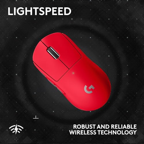Logitech G PRO X Superlight 2 SE Wireless Gaming Maus, 60g Professionelle Maus mit 5 programmierbaren Tasten, 44K DPI-Sensor, 888+ IPS, 1kHz Berichtsgeschwindigkeit, USB-C Aufladen für PC/Mac - Rot Bild 4