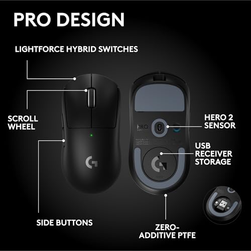 Logitech G PRO X Superlight 2 SE drahtlose Gaming-Maus, 60 g, Profi-Maus mit 5 programmierbaren Tasten, 44K DPI-Sensor, 88+ IPS, 1kHz, USB-C Ladung bis Bild 6
