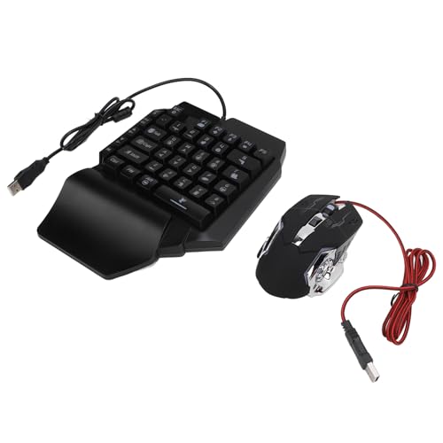 Ejoyous Einhand-Gaming-Tastatur und -Maus-Kombination, RGB 4-in-1-Kombipaket für Mobiles Gaming, Tastatur-Maus-Konverter, Einfach zu Verwenden für Mobiles Gaming Bild 4