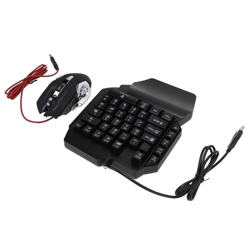 Ejoyous Einhand-Gaming-Tastatur und -Maus-Kombination, RGB 4-in-1-Kombipaket für Mobiles Gaming, Tastatur-Maus-Konverter, Einfach zu Verwenden für Mobiles Gaming Bild 5