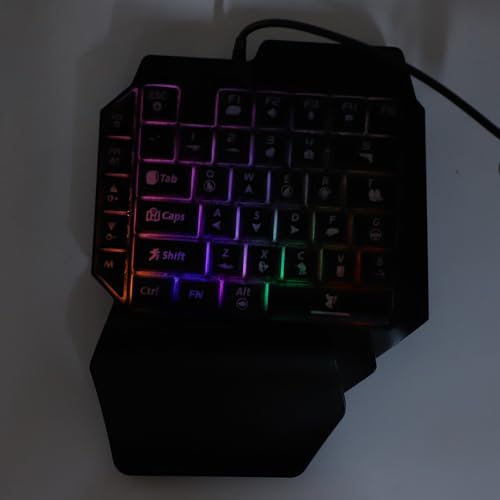 Ejoyous Einhand-Gaming-Tastatur und -Maus-Kombination, RGB 4-in-1-Kombipaket für Mobiles Gaming, Tastatur-Maus-Konverter, Einfach zu Verwenden für Mobiles Gaming Bild 7