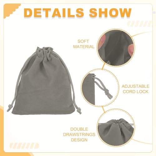 PATIKIL Bluetooth Kopfhörer Tasche 2 Stück 12x10 cm Reise Kopfhörer Aufbewahrungstasche Weicher Zugbeutel Für Over-Ear Kopfhörer Gaming Headset Grau Bild 3