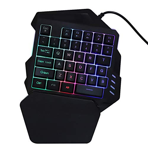 Ejoyous Einhand-Gaming-Tastatur, Unterstützt 5 Einstellbare DPI, PC-Gamer-Spieltastatur und Maus-Set, Einfach zu Bedienen für Heimspiele Bild 5