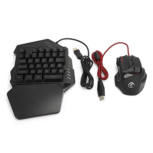 Ejoyous Einhand-Gaming-Tastatur, Unterstützt 5 Einstellbare DPI, PC-Gamer-Spieltastatur und Maus-Set, Einfach zu Bedienen für Heimspiele Bild 6