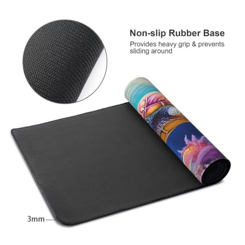 Mauspad XXL 1000x500mm, Meeresschildkröte Mousepad XXL Mauspad Gaming Tiefseefisch Mouse Pad mit Genähten Kanten, Rutschfest Schreibtisch Unterlage Groß Desk Mat für Tastatur und Maus -MP754 Bild 7