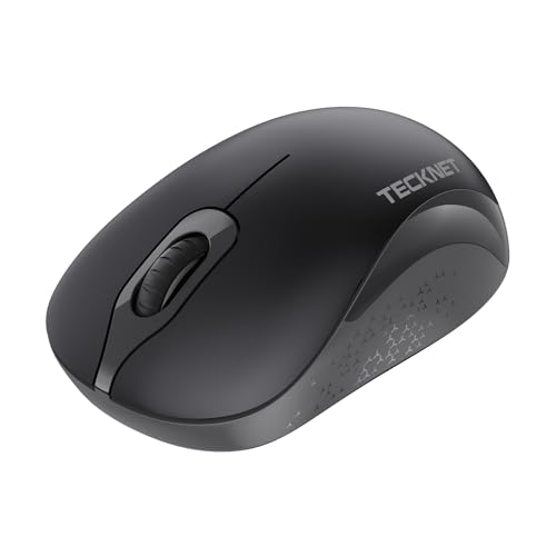 TECKNET Kabellose Maus, 2,4 GHz 1600 DPI Leise Funkmaus mit 3 Einstellbare DPI, 24 Monate Akkulaufzei, Für Links- und Rechtshänder, Maus Kabellos für Laptops, PC, Mac, Grau Bild 1