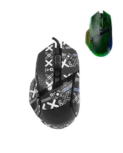 1 Set Mouse Anti-Slip Grip Tape für Razer Basilisk V3 Pro, Schweißbeständig, Einfach zu bedienen, Selbstklebendes Design, Professionelle Mäuse Upgrade Kit,schwarzes gedrucktes Muster Bild 1