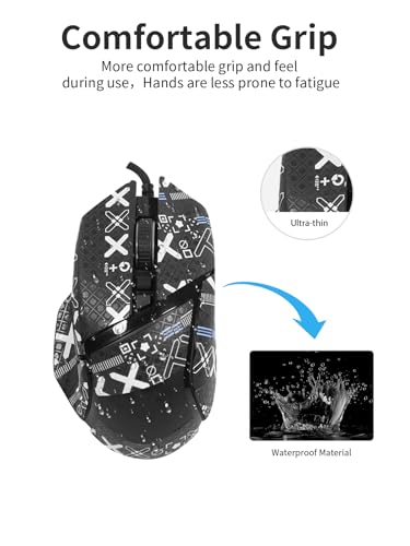 1 Set Mouse Anti-Slip Grip Tape für Razer Basilisk V3 Pro, Schweißbeständig, Einfach zu bedienen, Selbstklebendes Design, Professionelle Mäuse Upgrade Kit,schwarzes gedrucktes Muster Bild 4