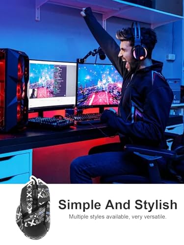 1 Set Mouse Anti-Slip Grip Tape für Razer Basilisk V3 Pro, Schweißbeständig, Einfach zu bedienen, Selbstklebendes Design, Professionelle Mäuse Upgrade Kit,schwarzes gedrucktes Muster Bild 7