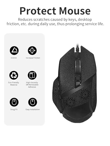 1 Set Mouse Anti-Slip Grip Tape für Razer Basilisk V3 Pro, Schweißbeständig, Einfach zu bedienen, Selbstklebendes Design, Professionelle Mäuse Upgrade Kit,Schwarzes Schneeflockenmuster Bild 2