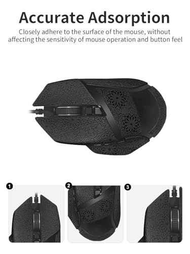 1 Set Mouse Anti-Slip Grip Tape für Razer Basilisk V3 Pro, Schweißbeständig, Einfach zu bedienen, Selbstklebendes Design, Professionelle Mäuse Upgrade Kit,Schwarzes Schneeflockenmuster Bild 3