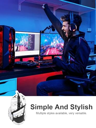 1 Set Mouse Anti-Slip Grip Tape für Razer Basilisk V3 Pro, Schweißbeständig, Einfach zu bedienen, Selbstklebendes Design, Professionelle Mäuse Upgrade Kit,Weißes gedrucktes Muster Bild 7