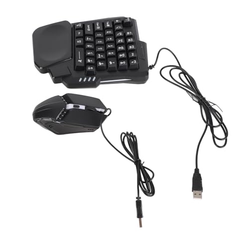 RGB-hintergrundbeleuchtete Einhand-Gaming-Tastatur und -Maus-Kombination, Verstellbarer Telefonständer, Schnelles Aufladen für Mobiles Gaming auf und Bild 1