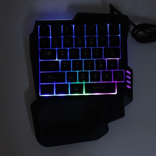 RGB-hintergrundbeleuchtete Einhand-Gaming-Tastatur und -Maus-Kombination, Verstellbarer Telefonständer, Schnelles Aufladen für Mobiles Gaming auf und Bild 2