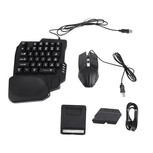 RGB-hintergrundbeleuchtete Einhand-Gaming-Tastatur und -Maus-Kombination, Verstellbarer Telefonständer, Schnelles Aufladen für Mobiles Gaming auf und Bild 6