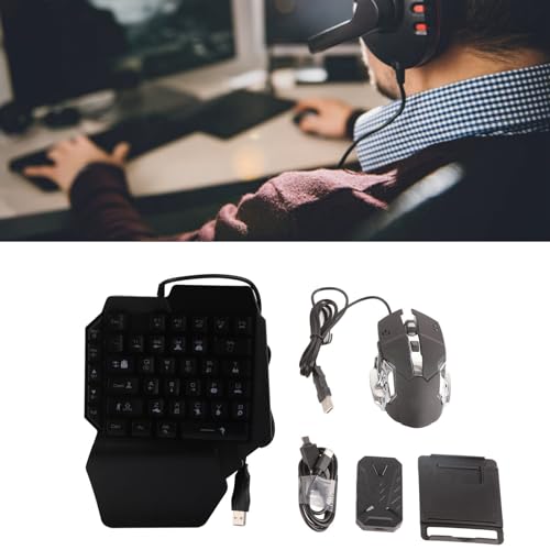 Cryfokt Halbhändige RGB-Gaming-Tastatur und -Maus-Kombination mit Mechanischem Plug-and-Play-Gaming-Tastaturkonverter für Gamer, ABS-Material Bild 3