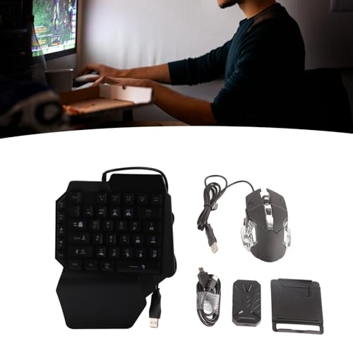 Cryfokt Halbhändige RGB-Gaming-Tastatur und -Maus-Kombination mit Mechanischem Plug-and-Play-Gaming-Tastaturkonverter für Gamer, ABS-Material Bild 4