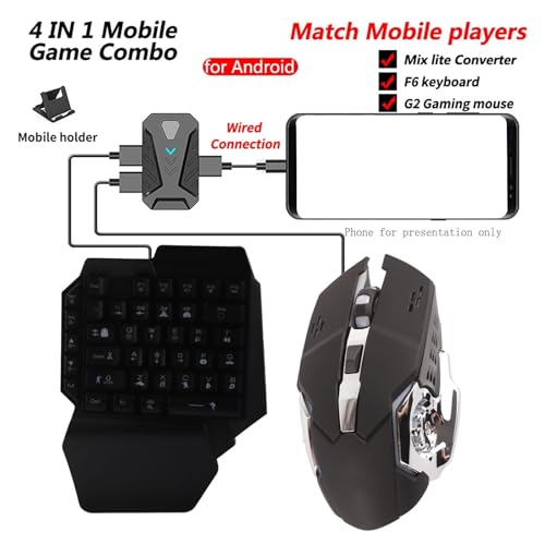 Cryfokt Halbhändige RGB-Gaming-Tastatur und -Maus-Kombination mit Mechanischem Plug-and-Play-Gaming-Tastaturkonverter für Gamer, ABS-Material Bild 5