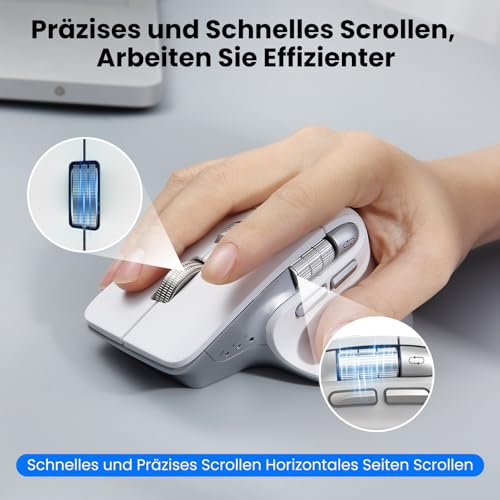 CITLLA Kabellose Bluetooth Maus,Wiederaufladbare,Geräuscharme Maus mit Multi-Device-Funktion,Einstellbarer DPI,Flying Scroll&Daumenrad,Bluetooth Mäuse für Laptop,Computer,Tablet Bild 2