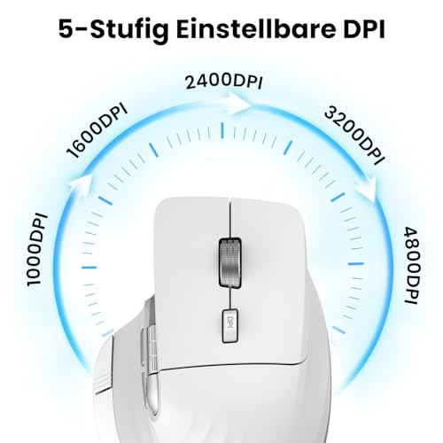 CITLLA Kabellose Bluetooth Maus,Wiederaufladbare,Geräuscharme Maus mit Multi-Device-Funktion,Einstellbarer DPI,Flying Scroll&Daumenrad,Bluetooth Mäuse für Laptop,Computer,Tablet Bild 4