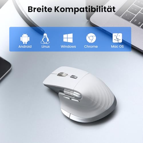 CITLLA Kabellose Bluetooth Maus,Wiederaufladbare,Geräuscharme Maus mit Multi-Device-Funktion,Einstellbarer DPI,Flying Scroll&Daumenrad,Bluetooth Mäuse für Laptop,Computer,Tablet Bild 6