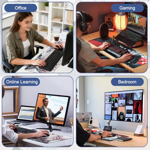 Großes Gaming Mauspad, Erweiterte Vernähte Schreibtischunterlage, Gaming Mauspads mit rutschfeste Gummibasis, Wasserdicht Mousepad für Büro, Gamer und Zuhause (Krieger,800 x 300 x 3 mm) Bild 6