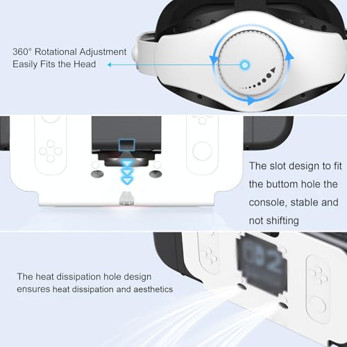 VR Headset für Nintendo Switch 2 (2025) Verbesserte Virtual Reality VR Brille 3D Brille mit Pupillen- und Objektabstand Einstellbare HD-Objektive und komfortables Elite Edition Kopfband Bild 4