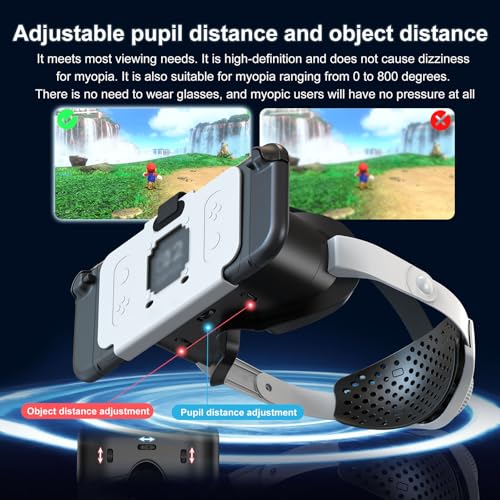 VR Headset für Nintendo Switch 2 (2025) Verbesserte Virtual Reality VR Brille 3D Brille mit Pupillen- und Objektabstand Einstellbare HD-Objektive und komfortables Elite Edition Kopfband Bild 5